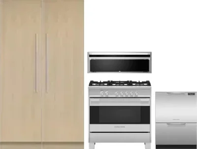 5 Piece Package Includes Refrigerator, Freezer, Range, Hood And Dishwasher